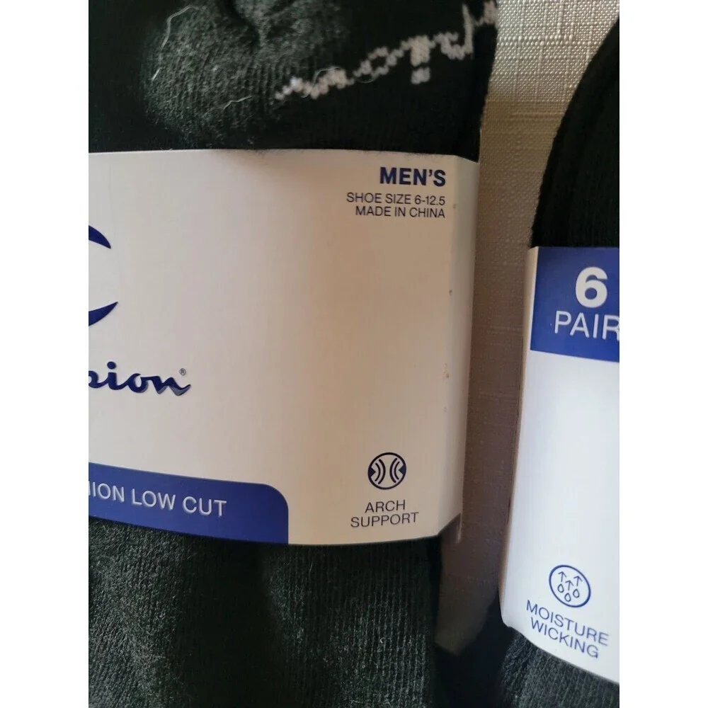 Champion Men's 12 Pairs Cushion Low Cut  Black